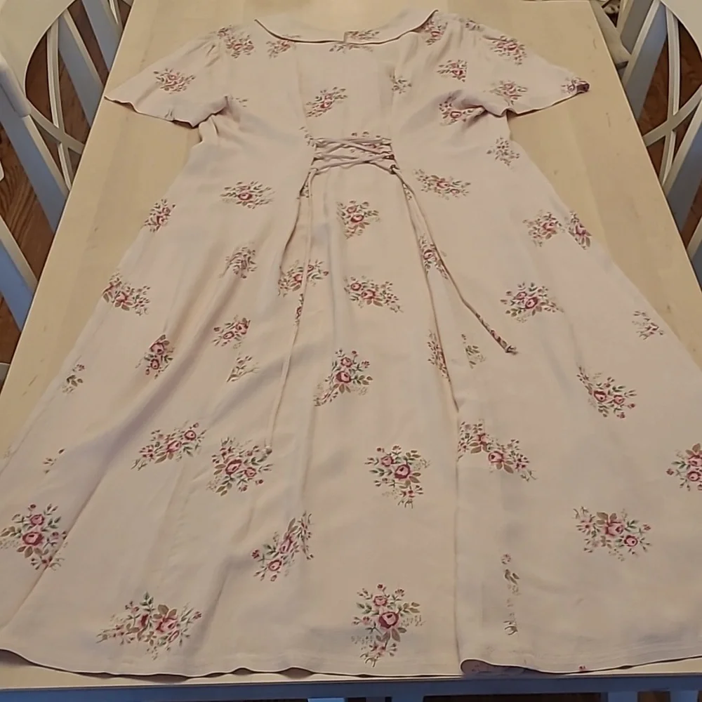 LIKE NEW VTG ULTRA DRESS Floral Kitschy Rose Print - Picture 13 of 14